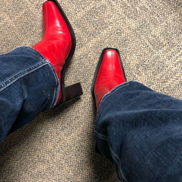 L'intervalle Grant Red Leather Boots, Made in Spain, Size 40 - Picture 4 of 9